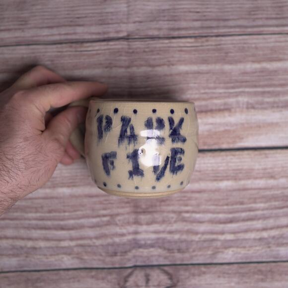 Set of 2 Hand-Thrown Pottery Coffee Mugs “Park 5” Design, Signed RS, Cottagecore - Picture 5 of 16